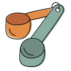 kitchen cooking utensils hand drawn vector illustration