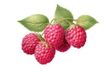  Raspberry illustration. Fruit illustration. Generative AI