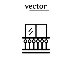 Balcony, balcony with window vector icon. Elements illustration on white background..eps
