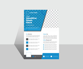 Corporate creative multipurpose minimal official business advertising flyer template design blue.