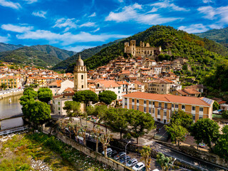 Fototapeta na wymiar View of Dolceacqua in the Province of Imperia, Liguria, Italy