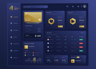 Infographic NFT dashboard. UI design with graphs, charts and diagrams. Web interface template for business presentation