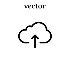 Upload Stroke Vector Icon illustration on white background..eps