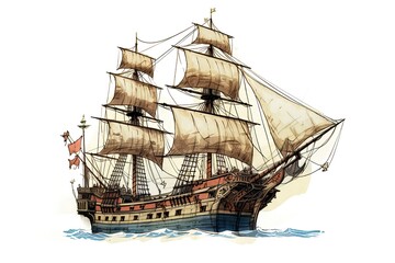 Ship Illustration. Transportation illustration. Generative AI