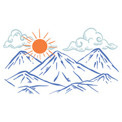 Mountains Outline art ,good for graphic design resources, prints, books cover, coloring books, posters, and more.