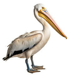 Pelican isolated on the transparent background PNG. AI generative.
