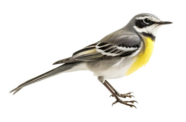 gray wagtail isolated on the transparent background PNG. AI generative.