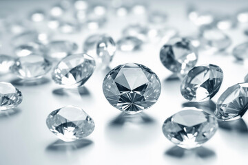 Diamonds on white background