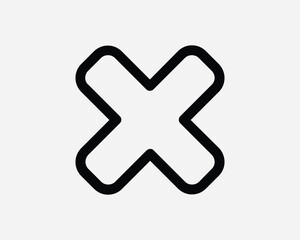 Cross Icon. X Mark Error Problem Negative Reject Wrong Cancel Delete Remove. Black White Sign Symbol Illustration Artwork Graphic Clipart EPS Vector