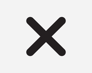 Cross Mark Icon. X Delete Cancel Close Rejected Wrong Error Vote Fail Denied. Black White Sign Symbol Illustration Artwork Graphic Clipart EPS Vector