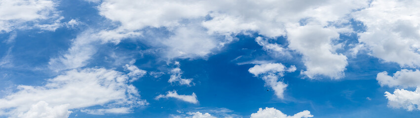 Blue sky background or Beautiful blue sky The white clouds cover the full sky.