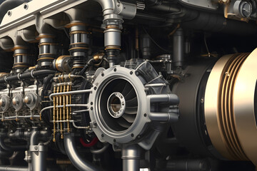 Fototapeta na wymiar the detail of engine Generate by AI
