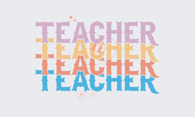 Retro Teacher Sublimation Design Bundle