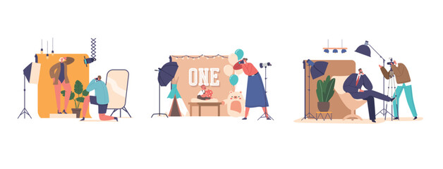 Characters Captures Beautiful Moments In Studio Photo Session with Professional Lighting, Backdrop, And Props