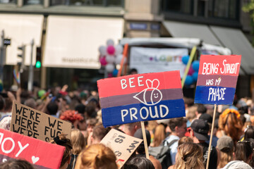 Protesters showing their sign with a message in Zurich in Switzerland