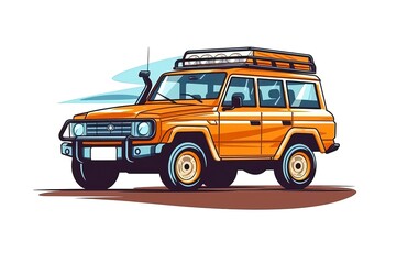 SUV Car Illustration  Transportation illustration.Generative AI
