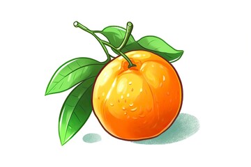 Tangerine illustration  Food illustration. Generative AI
