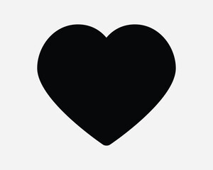 Heart Shape Icon. Love Beat Valentine Romance Romantic Loving Lover Care. Black and White Sign Symbol Illustration Artwork Graphic Clipart EPS Vector