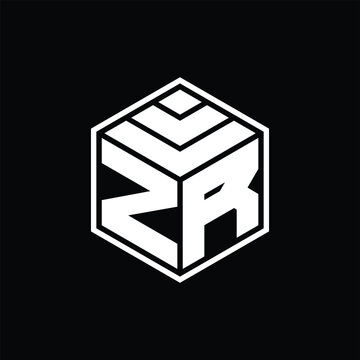 recommend clip art: ZR Logo monogram with hexagon geometric isolated outline design template