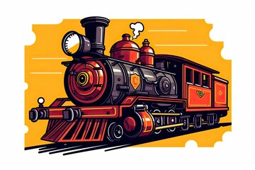Train engine Illustration. Transportation illustration. Generative AI
