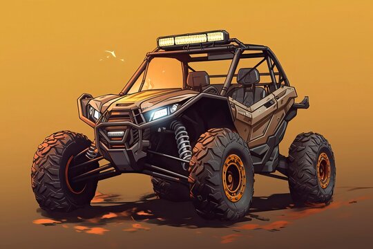 UTV Illustration. Transportation illustration. Generative AI
