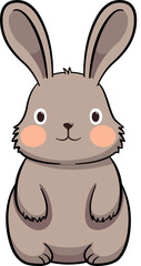 Cute rabbit cartoon minimal with outline