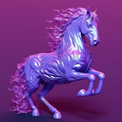 Fantasy horse with violet flower
