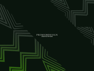 Premium background design with dark green motif luxury geometric elements. Exclusive wallpaper design for posters, flyers, presentations, websites, etc.