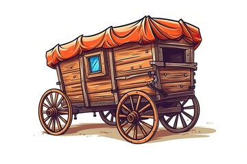 Fototapeta na wymiar Wagon Illustration. Transportation illustration. Generative AI 
