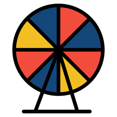 Ferris Wheel Color Icon Style 