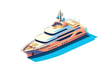 Yacht Illustration. Transportation illustration. Generative AI
