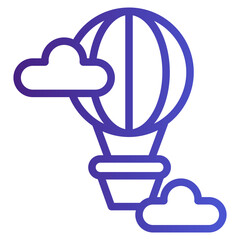 Air Balloon Gradient Icon Style