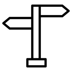 Street Sign Line Icon Style