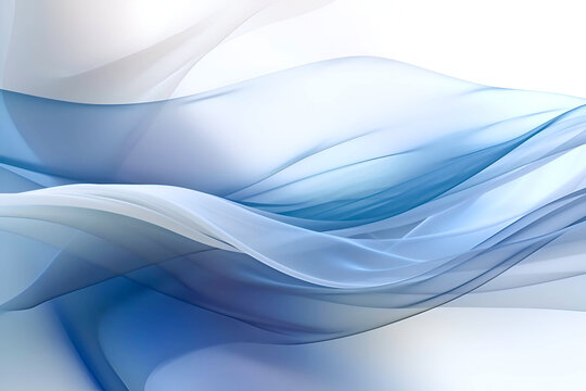 Abstract blue smooth curved lines on white background. © Наталья Зюбр