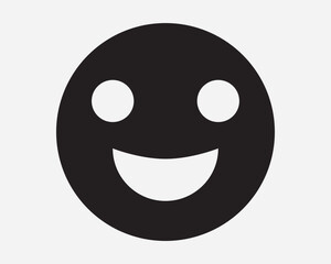 Smile Face Icon. Smiley Facial Expression Happy Emotion Emoticon Cheerful Joy Black White Sign Symbol Illustration Artwork Graphic Clipart EPS Vector