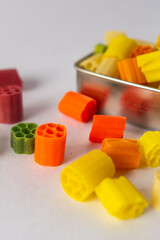 Colourful variety of fryums ready-to-fry snacks in an Indian market