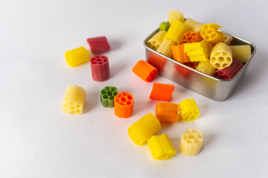 Colourful variety of fryums ready-to-fry snacks in an Indian market
