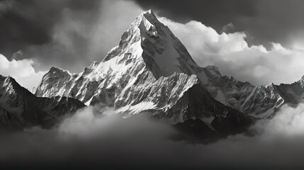 mountain in the fog, this design was generated by an artificial intelligence