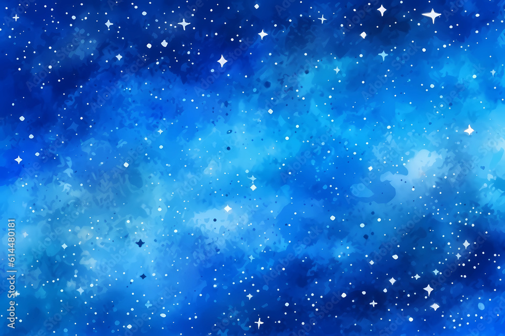 Canvas Prints blue watercolor space background. view of universe with copy space. nebula illustration.