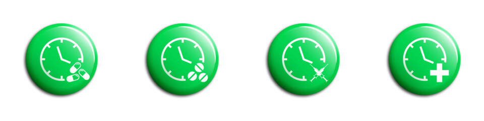 Medicine time icon. Dose time icon. Vector illustration.