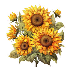 Fototapeta na wymiar Sunflowers , Ornamental Plants , isolated on white background