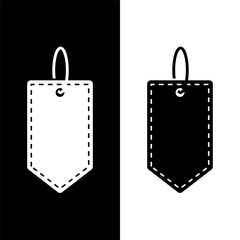 black and white price tag icon