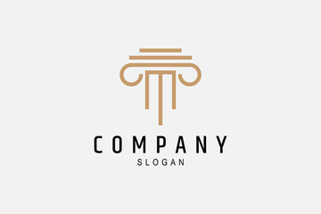 Greek pillar minimalist logo design