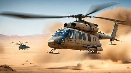 Fototapeta na wymiar helicopter in flight generated Ai