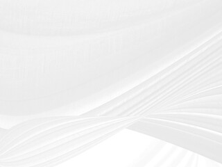 Clean woven beautiful soft fabric abstract smooth curve shape decorative fashion textile white background