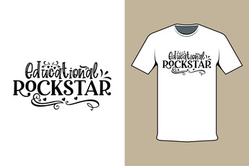 t shirt design template educational rockstar