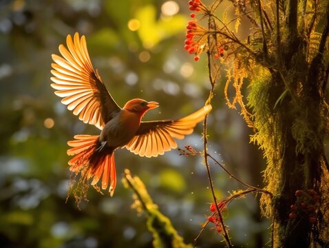 Sapsali Reaching for Birds Nest in Costa Rican Rainforest
