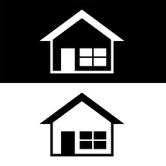 black and white house icon