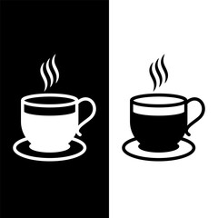 black and white coffee cup icon