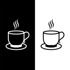black and white coffee cup icon